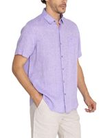 Camisa Lino Orgánico Hombre Linenshort Morado Rockford