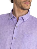 Camisa Lino Orgánico Hombre Linenshort Morado Rockford