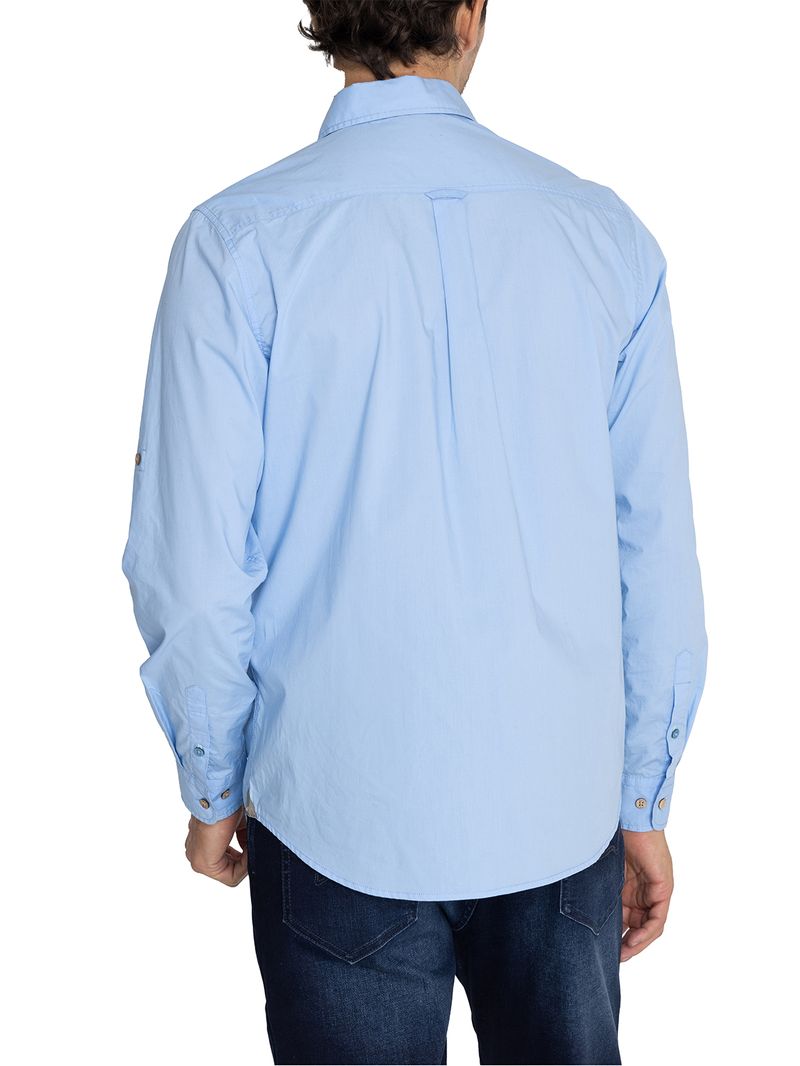 Camisa Algodón Orgánico Hombre Galiton Celeste Rockford