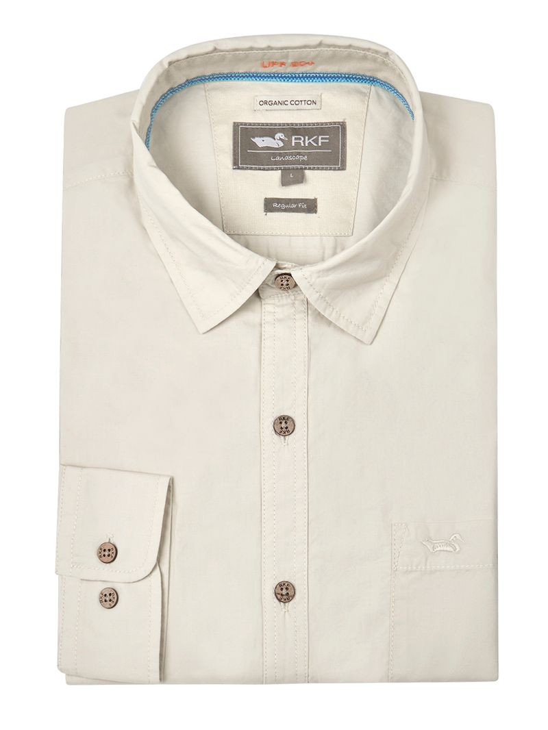 Camisa Algodón Orgánico Hombre Galiton Beige Rockford