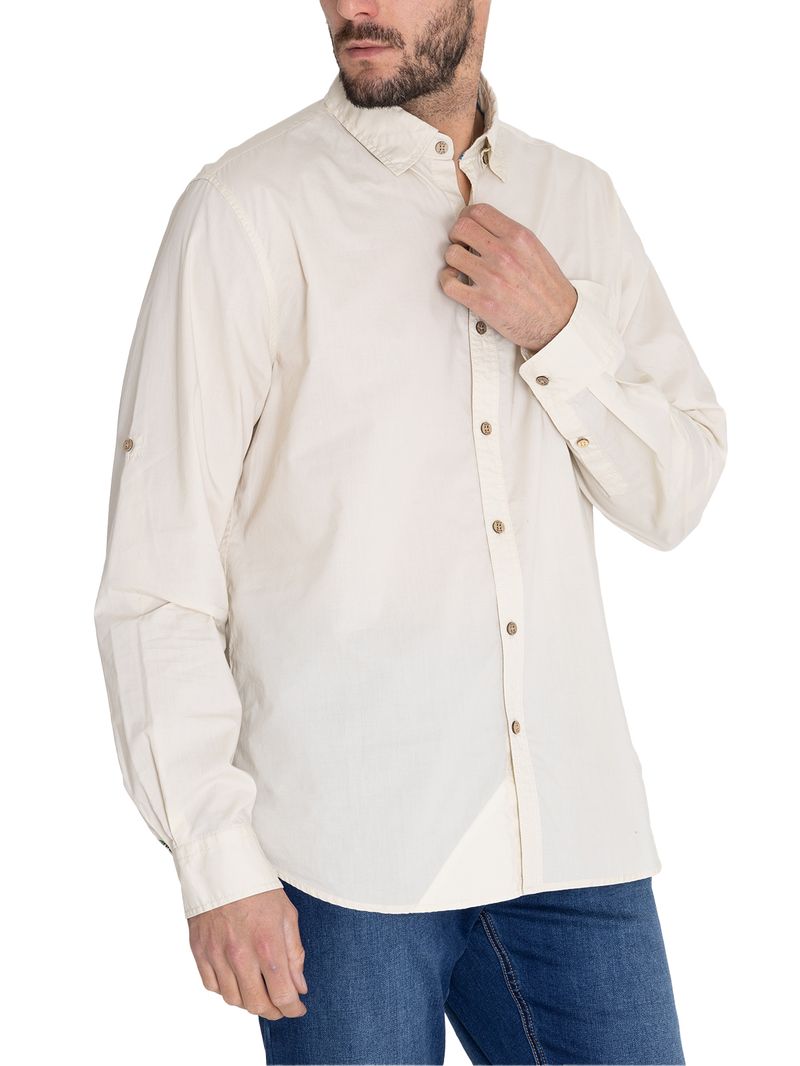 Camisa Algodón Orgánico Hombre Galiton Beige Rockford