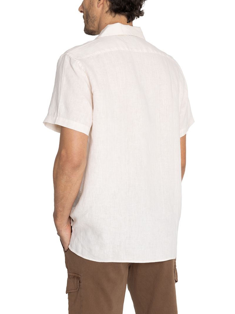 Camisa Lino Orgánico Hombre Braga Beige Rockford