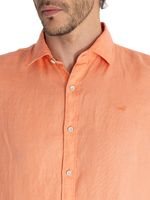 Camisa Lino Orgánico Hombre Linensol Naranjo Rockford