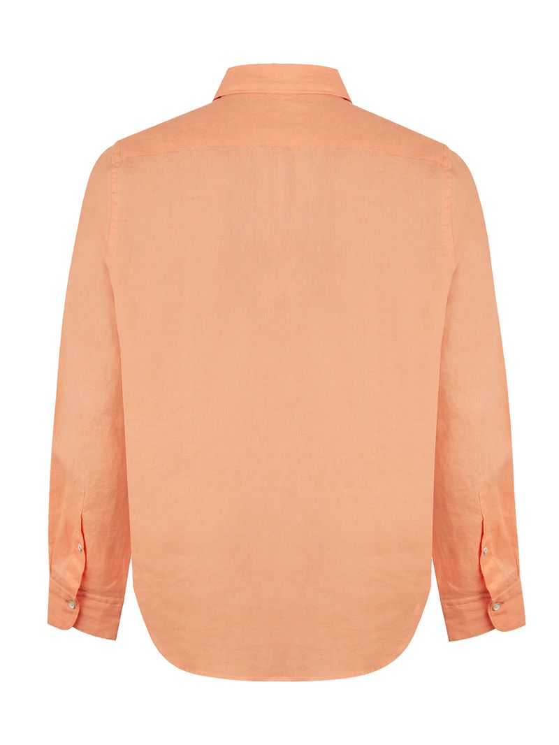 Camisa-Lino-Organico-Hombre-Linensol-Naranjo-Rockford