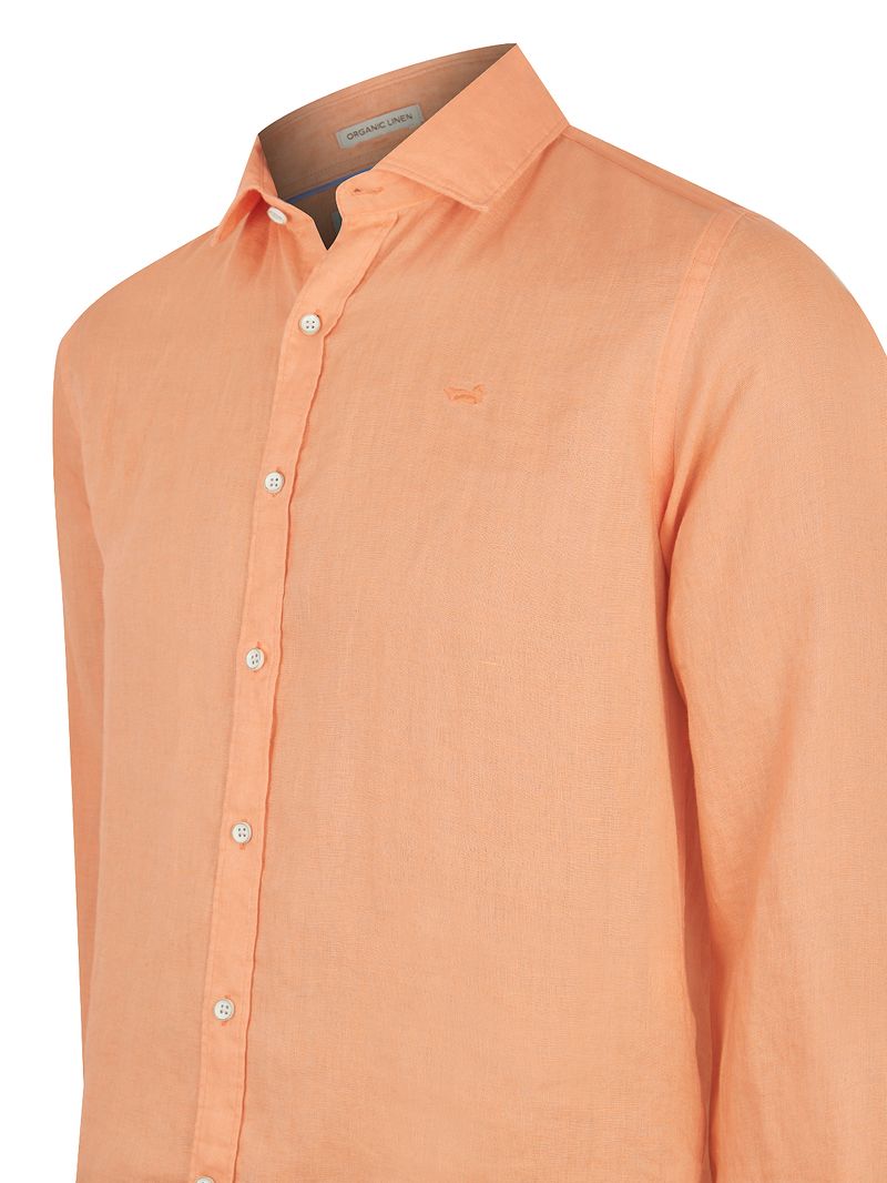 Camisa-Lino-Organico-Hombre-Linensol-Naranjo-Rockford