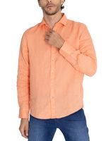 Camisa-Lino-Organico-Hombre-Linensol-Naranjo-Rockford