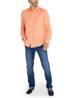 Camisa-Lino-Organico-Hombre-Linensol-Naranjo-Rockford