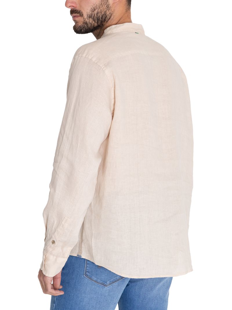 Camisa Lino Orgánico Hombre Linenmao Beige Rockford