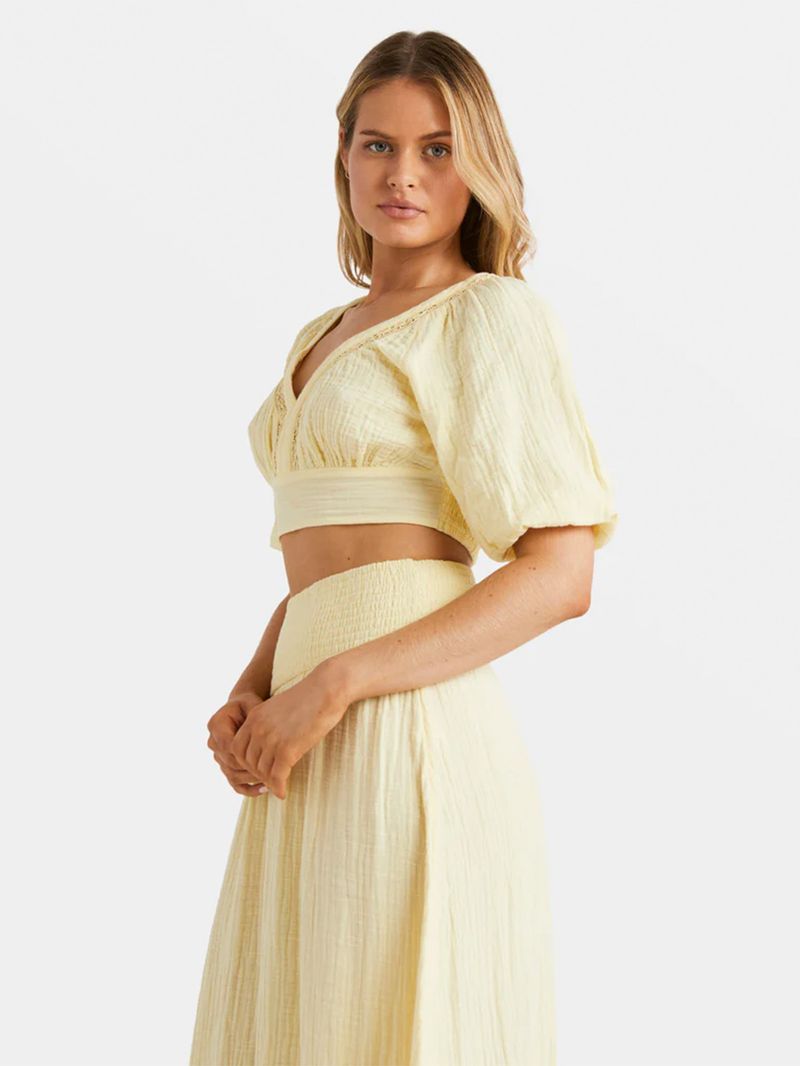 Blusa Mujer In The Palms Top Amarillo Billabong