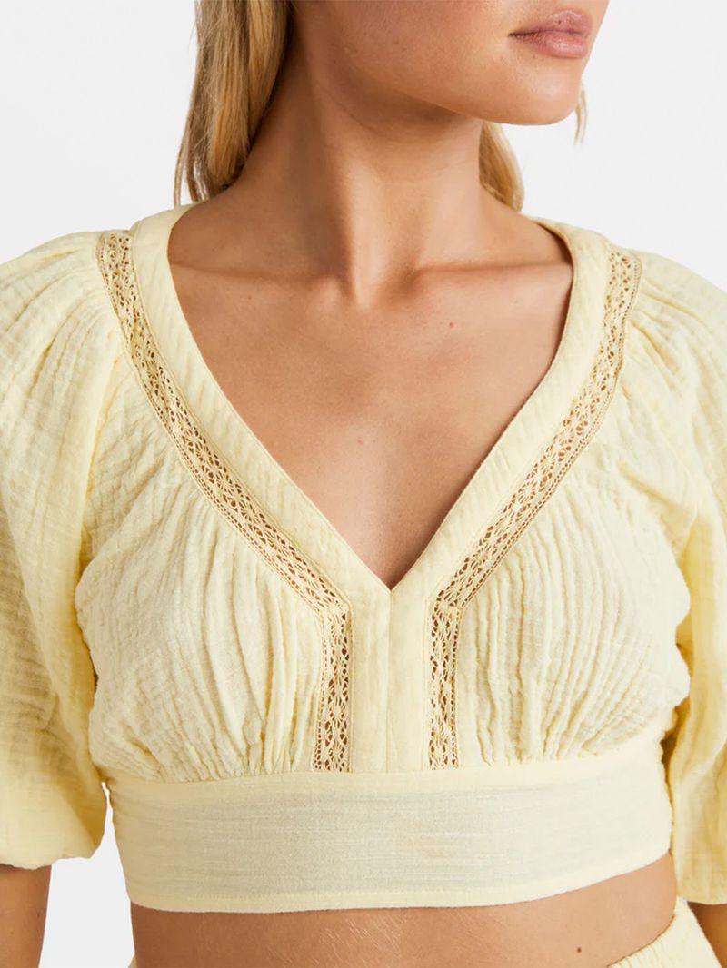 Blusa Mujer In The Palms Top Amarillo Billabong