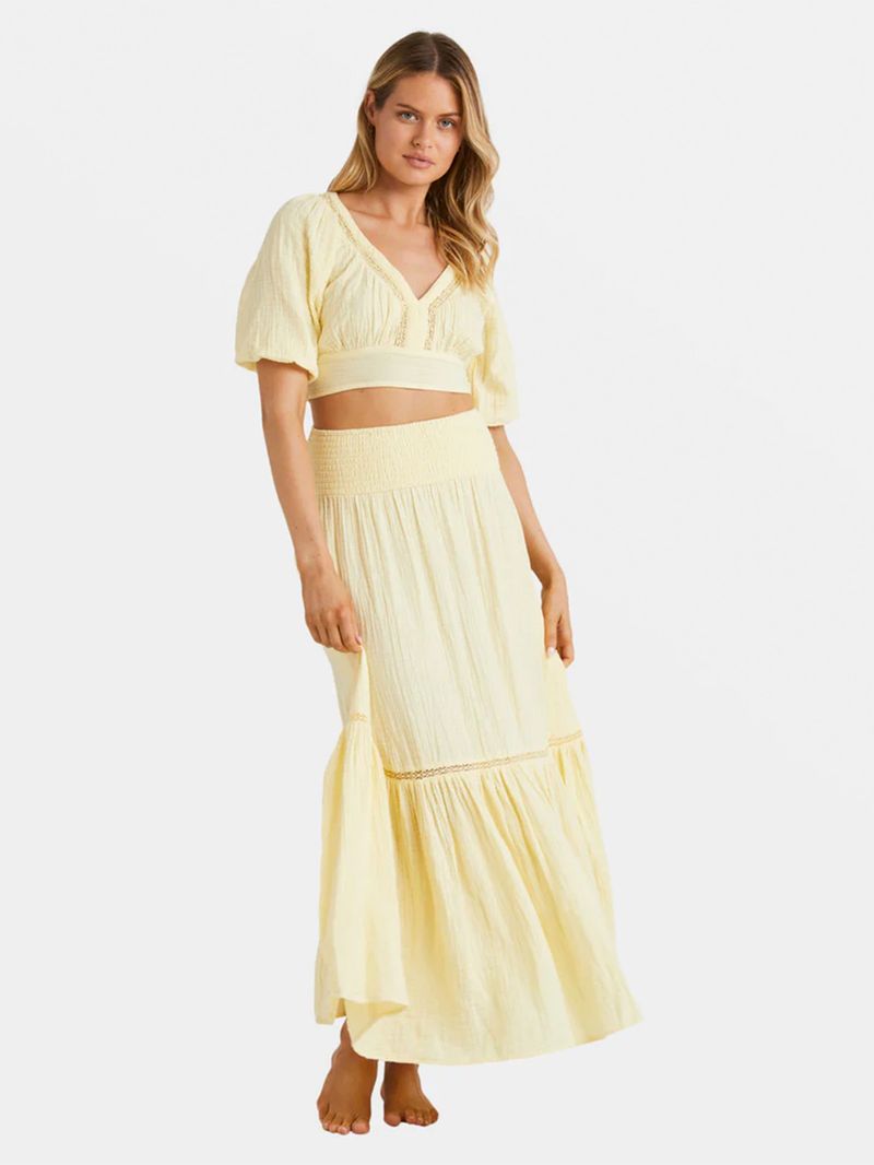 Blusa Mujer In The Palms Top Amarillo Billabong