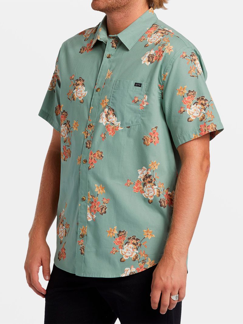 Camisa Manga Corta Hombre Sundays Verde Billabong