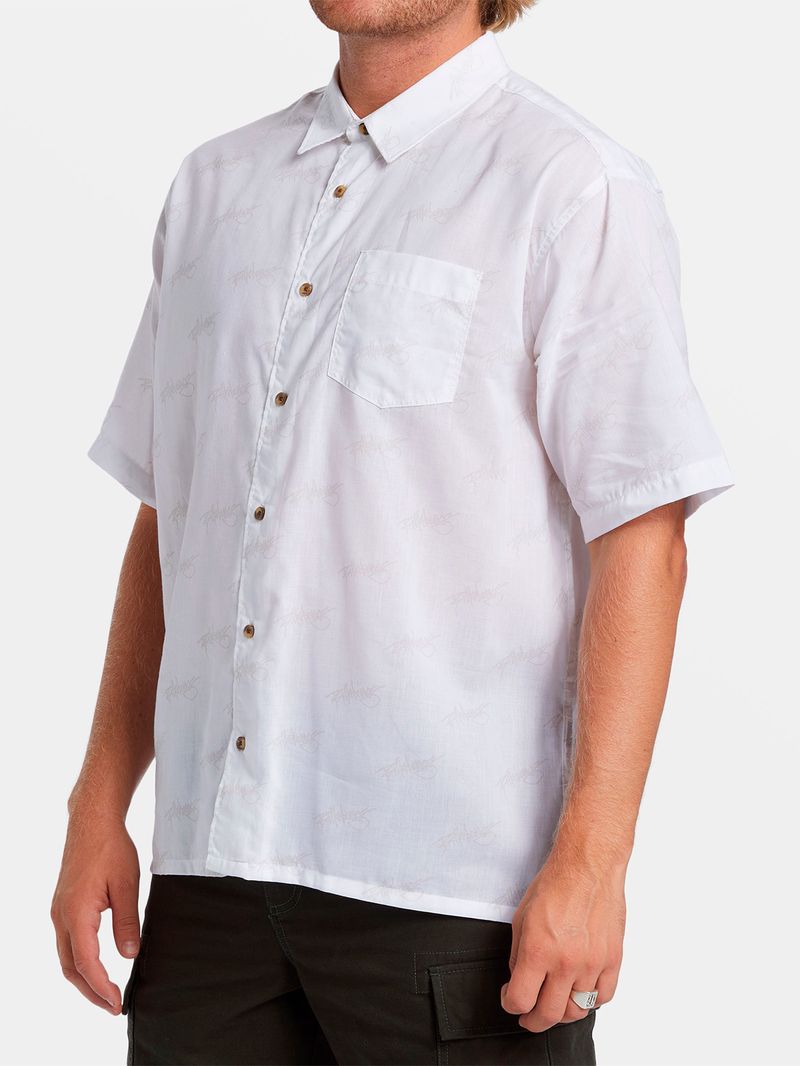 Camisa Manga Corta Hombre Script Print Blanca Billabong