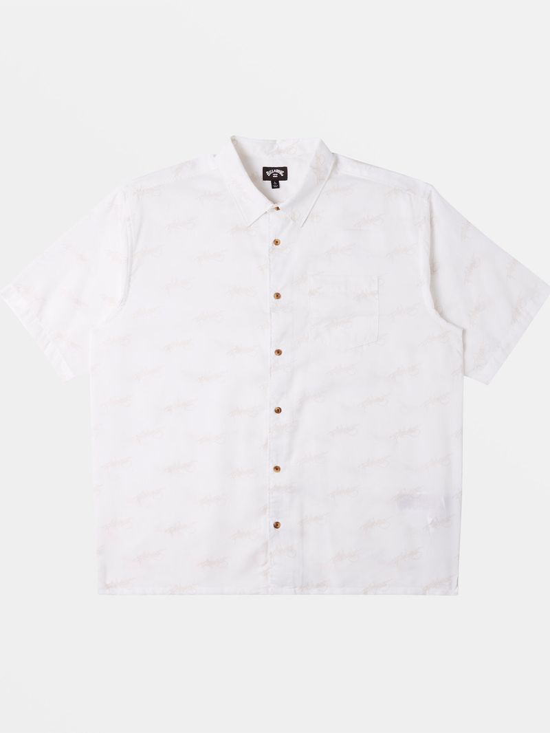 Camisa Manga Corta Hombre Script Print Blanca Billabong