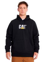 Poleron-Casual-Unisex-FLEECE-CAT-LOGO-PULLOVER-HOODIE-Negro-CAT