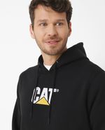 Poleron-Casual-Unisex-FLEECE-CAT-LOGO-PULLOVER-HOODIE-Negro-CAT