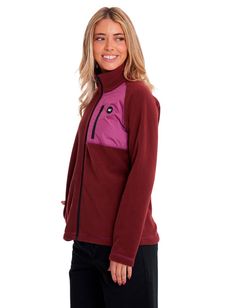 Polar-Casual-Mujer-W-POLAR-FLEECE-UTILITY-FULL-ZIP-JACKET-Rojo-CAT