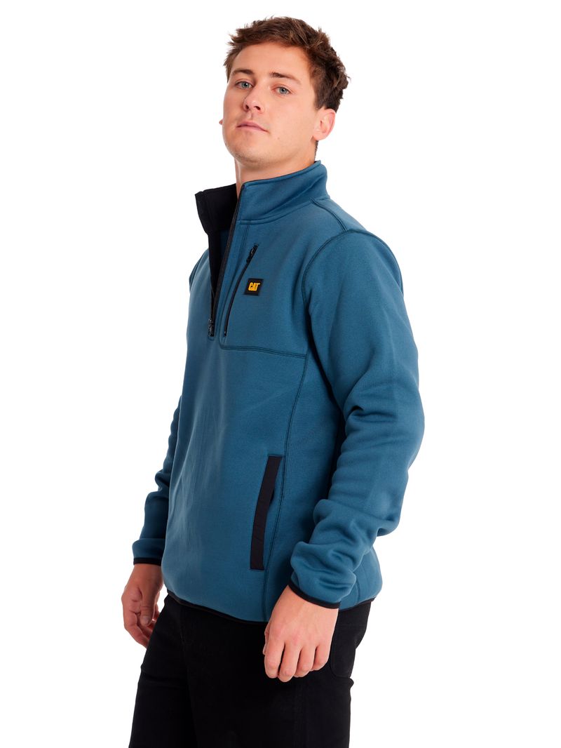 Polar-Casual-Hombre-SWEATER-FLEECE-QUARTER-ZIP-JACKET-Azul-CAT
