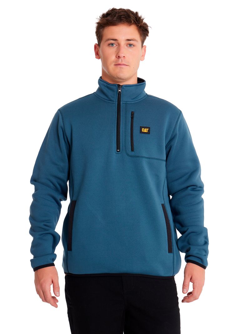 Polar-Casual-Hombre-SWEATER-FLEECE-QUARTER-ZIP-JACKET-Azul-CAT