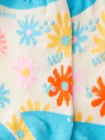 Calcetin-Algodon-Niña-Ped-St-Flowers-Beige-Crudo-Hush-Puppies