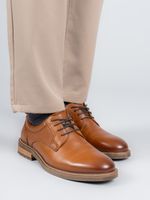 Zapato Cuero Hombre Hinton Café Claro