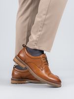 Zapato Cuero Hombre Hinton Café Claro