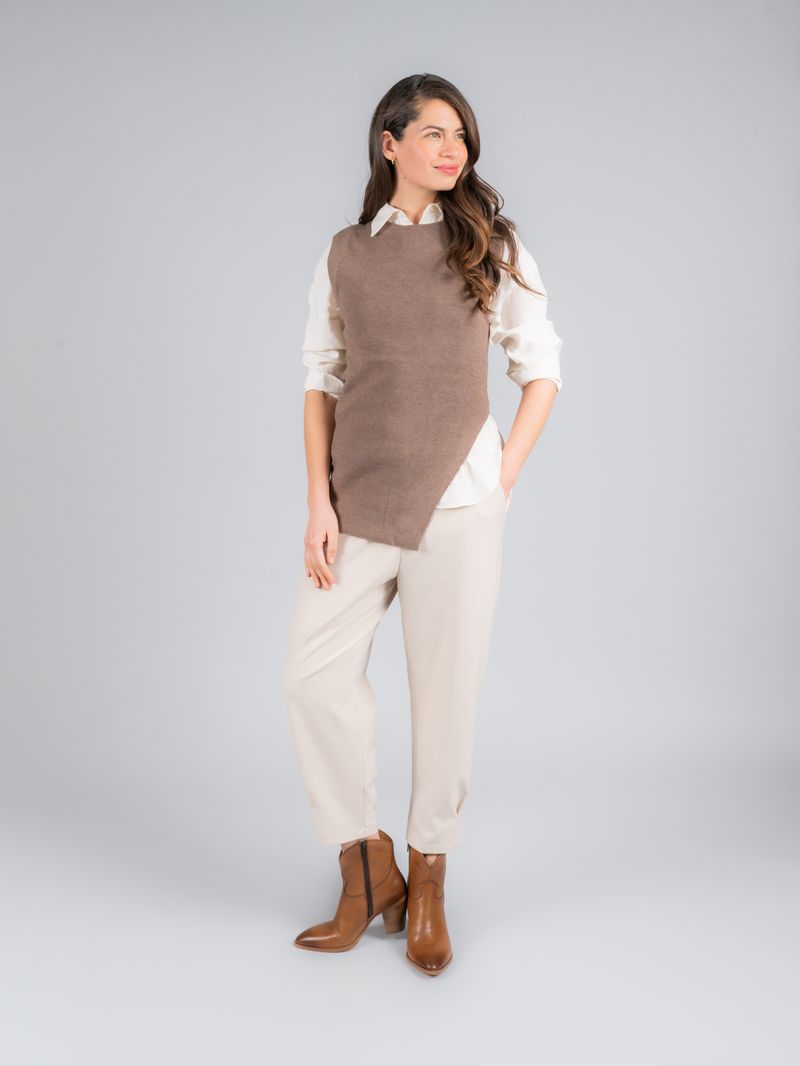 Botin Vaquero Cuero Mujer Vanna Café Claro