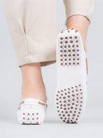 Mocasin Cuero Mujer Ribbon Blanco