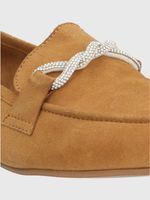 Mocasin Cuero Mujer Dinnat Café Claro