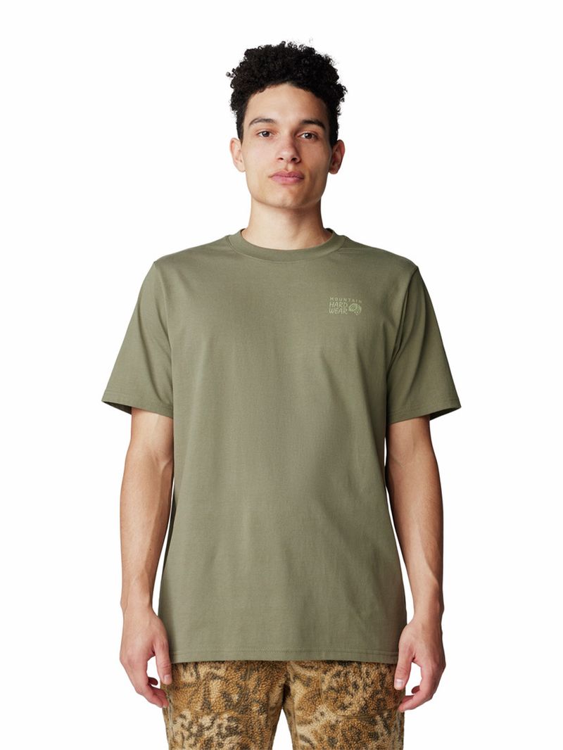 Polera Manga Corta Hombre Back Logo Gris Mountain Hardwear