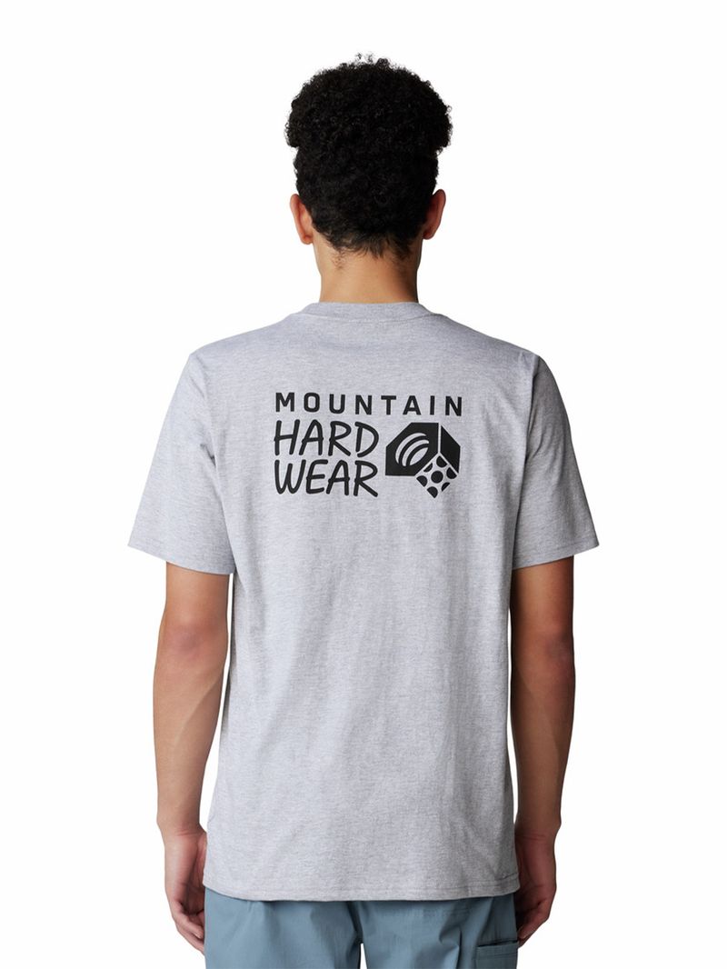 Polera Manga Corta Hombre Back Logo Gris Mountain Hardwear