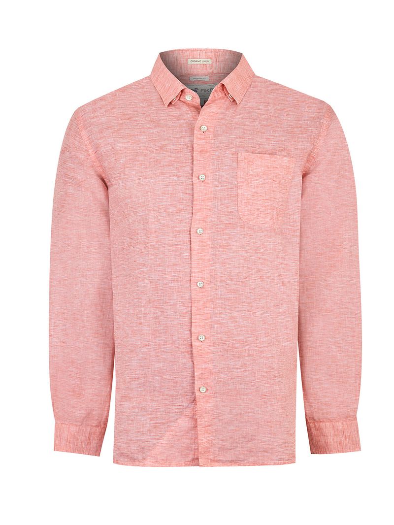 Camisa Lino Orgánico Hombre Linentex Rojo Rockford