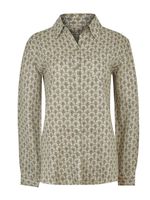 Blusa Lino Orgánico Mujer Lirioprint Verde Musgo Rockford