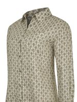 Blusa Lino Orgánico Mujer Lirioprint Verde Musgo Rockford