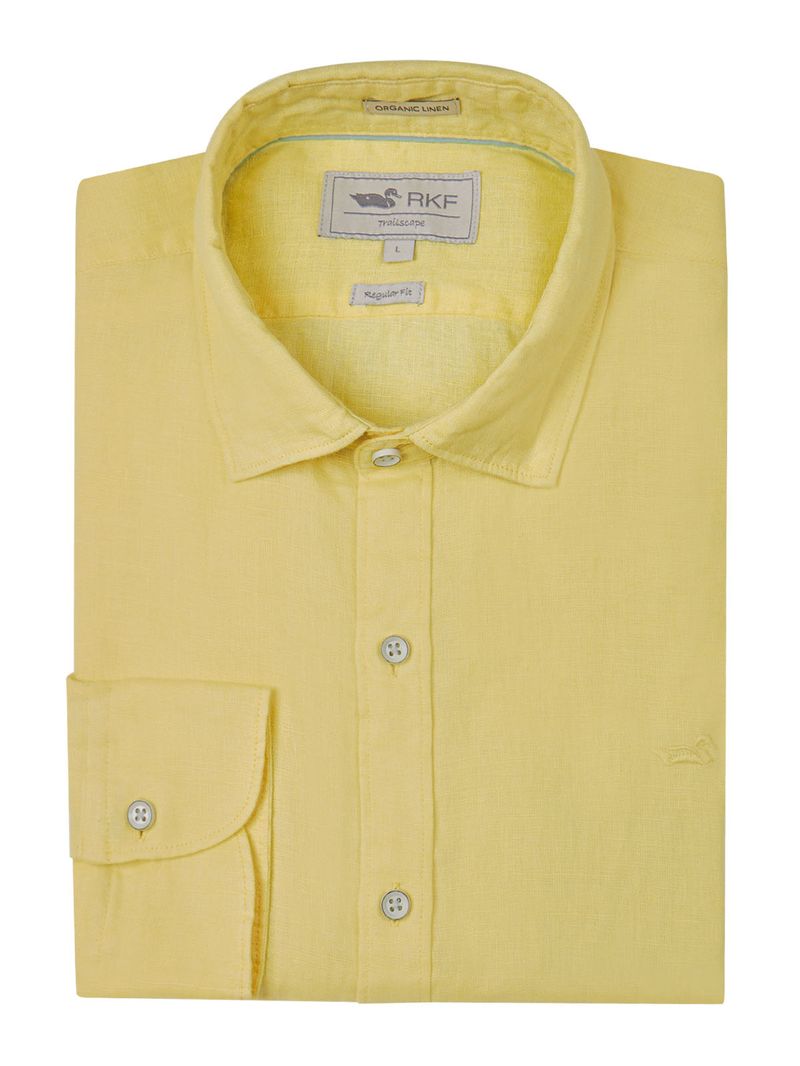 Camisa-Lino-Organico-Hombre-Linensol-Amarillo-Rockford