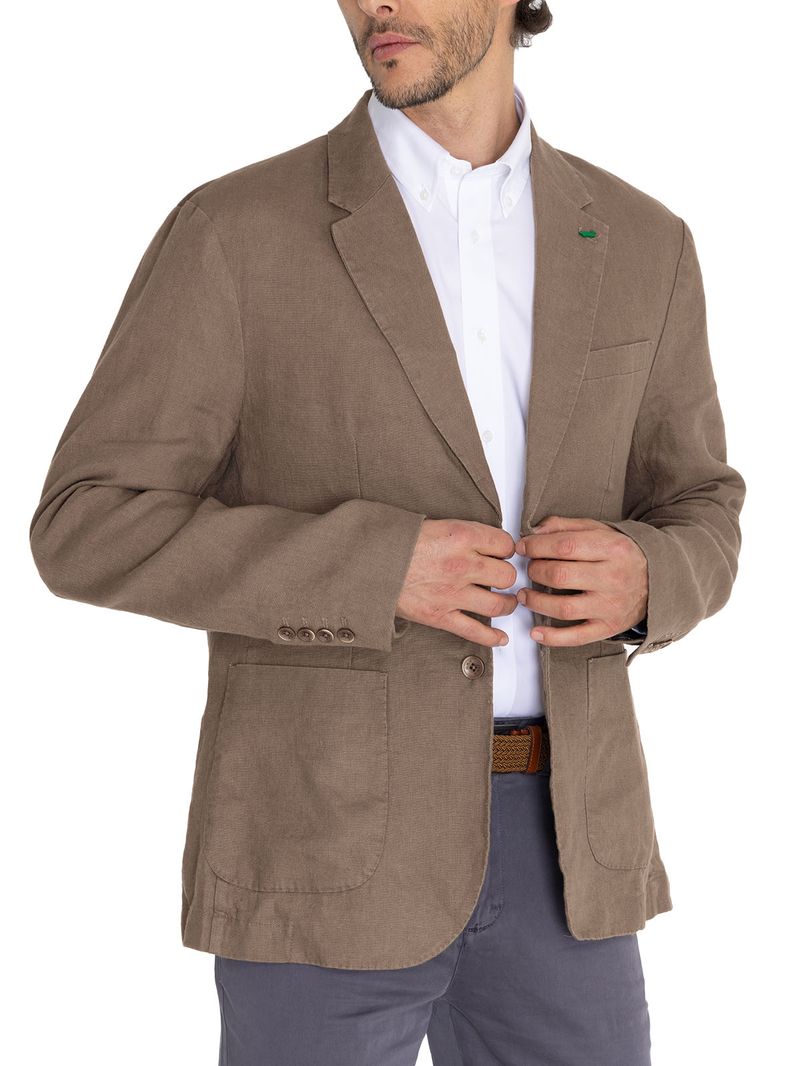 Chaqueta Lino Orgánico Hombre Amalfi Café Rockford