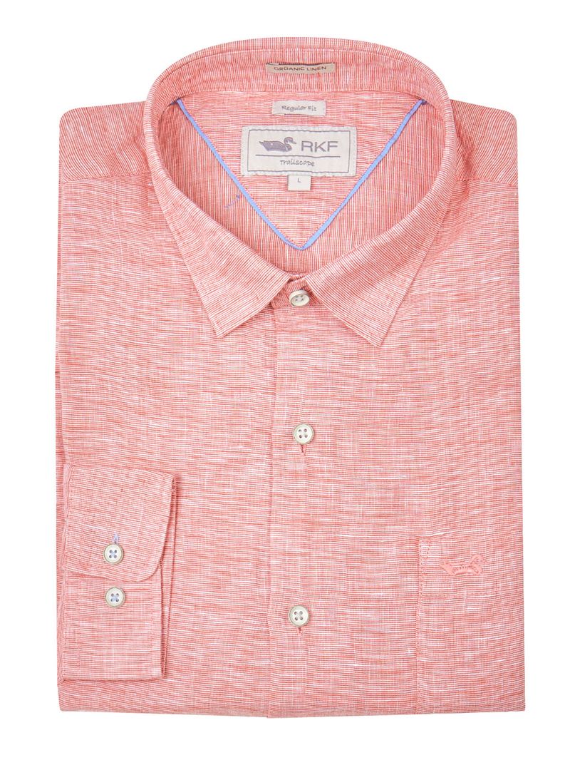 Camisa Lino Orgánico Hombre Linentex Rojo Rockford