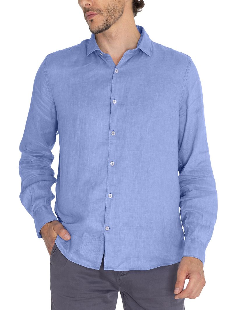 Camisa-Lino-Organico-Hombre-Linenpro-Azulino-Rockford