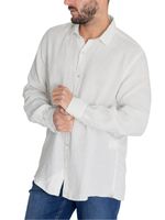 Camisa Lino Orgánico Hombre Linenpro Blanco Rockford