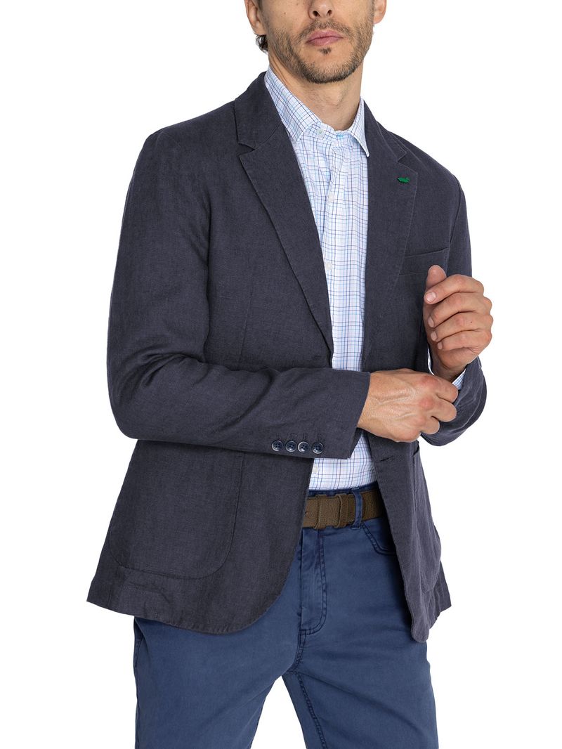 Chaqueta Lino Orgánico Hombre Amalfi Azul Rockford