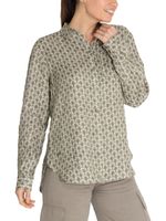 Blusa Lino Orgánico Mujer Lirioprint Verde Musgo Rockford