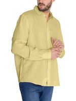Camisa-Lino-Organico-Hombre-Linensol-Amarillo-Rockford