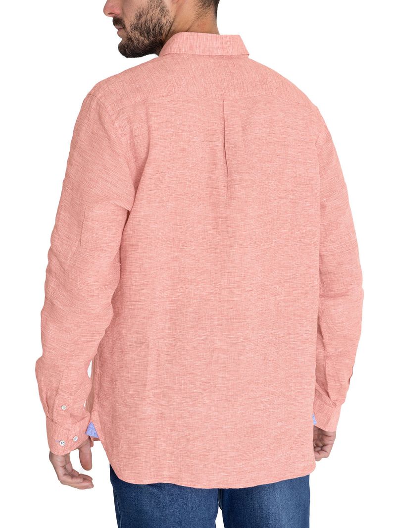 Camisa Lino Orgánico Hombre Linentex Rojo Rockford