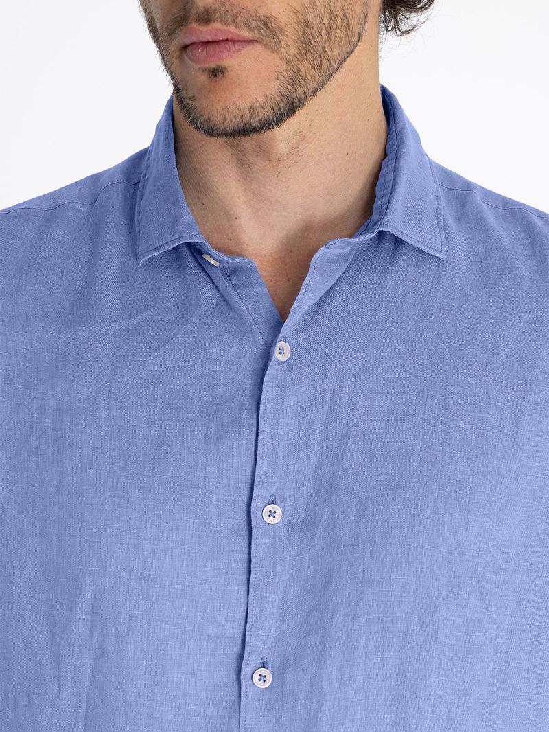 Camisa-Lino-Organico-Hombre-Linenpro-Azulino-Rockford