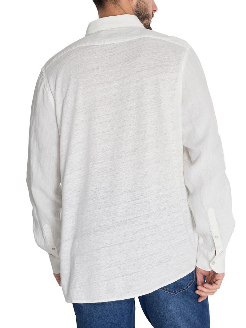 Camisa Lino Orgánico Hombre Linenpro Blanco Rockford