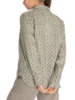 Blusa Lino Orgánico Mujer Lirioprint Verde Musgo Rockford