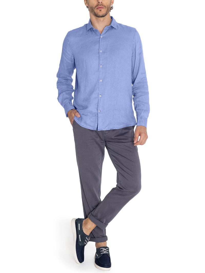 Camisa-Lino-Organico-Hombre-Linenpro-Azulino-Rockford