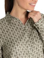 Blusa Lino Orgánico Mujer Lirioprint Verde Musgo Rockford