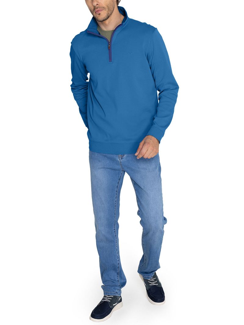 Polerón Algodón Orgánico Hombre Riminihalf Azul Rockford