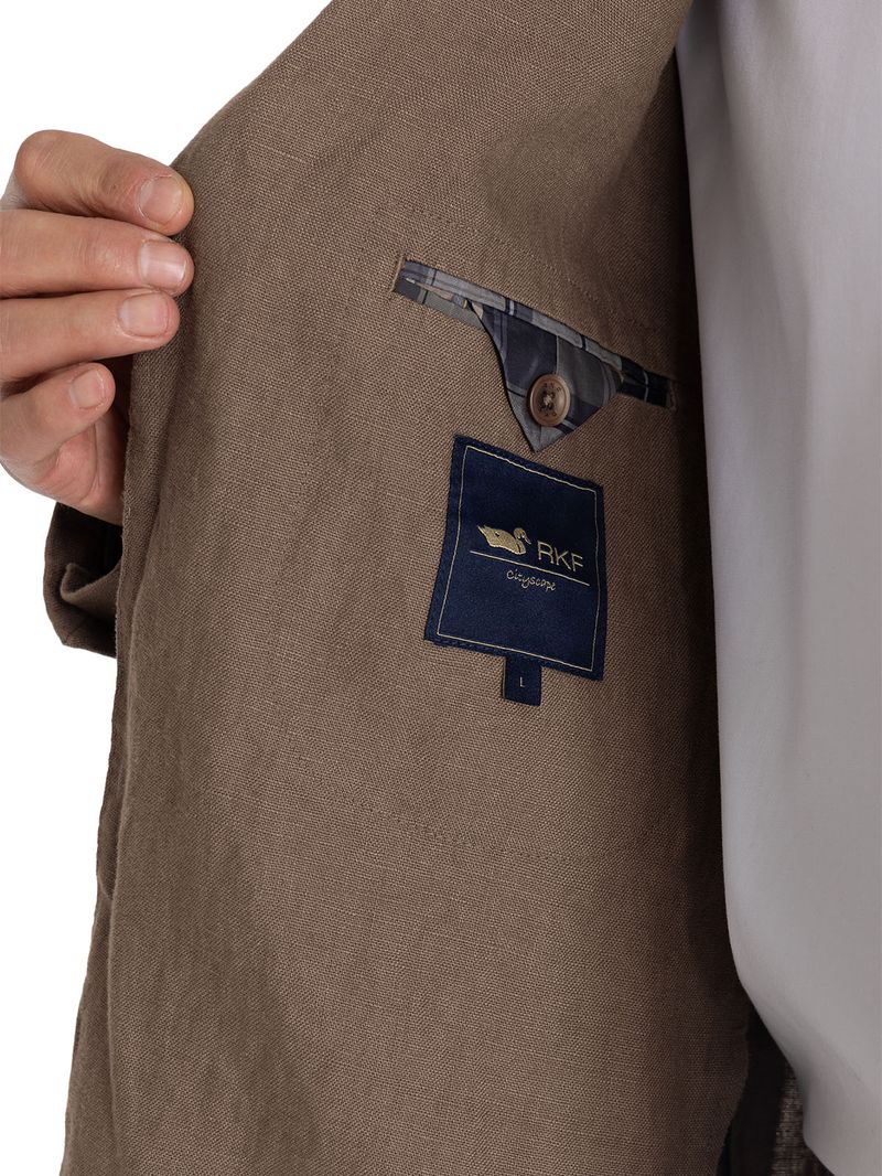 Chaqueta Lino Orgánico Hombre Amalfi Café Rockford